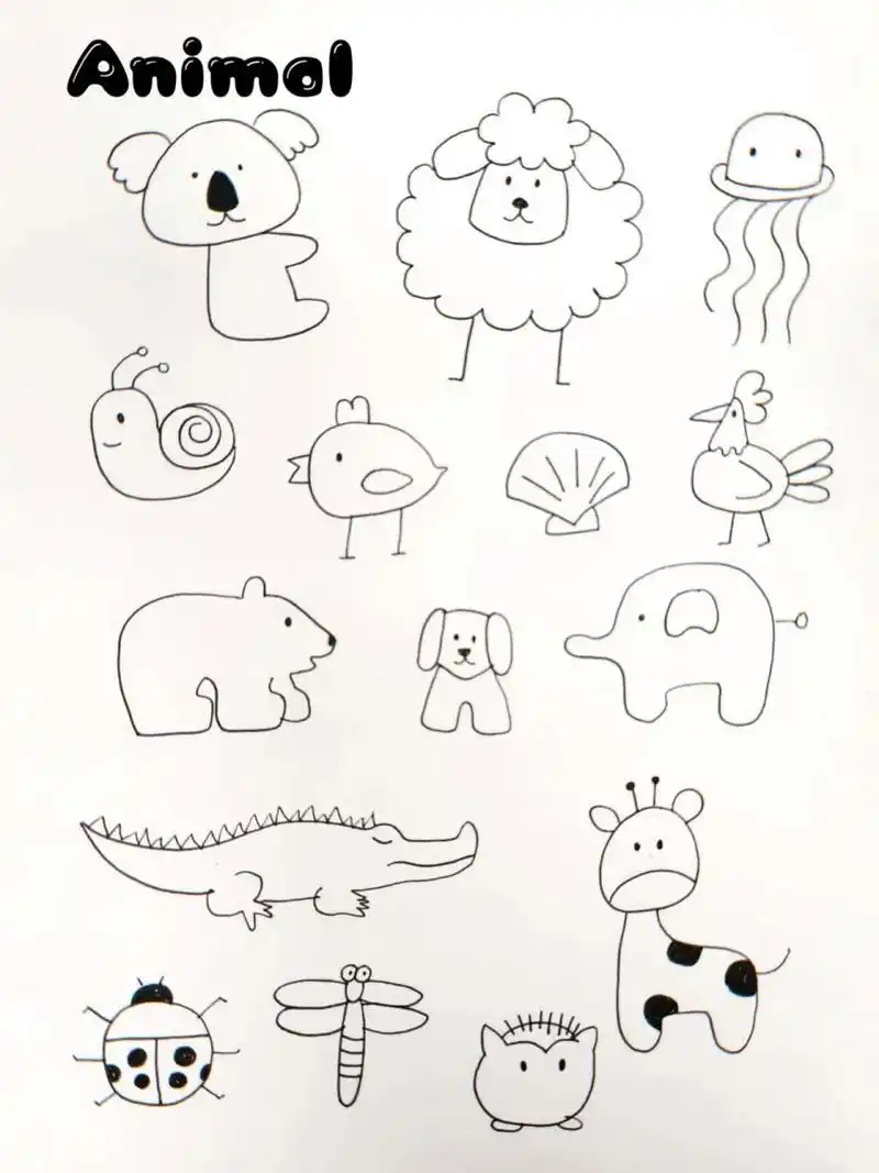 【40种小动物简笔画】手账哄娃必备 99适合年龄:3岁以上 99主题