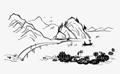 山水简笔画简单又漂亮山水简笔画简单又漂亮有颜色