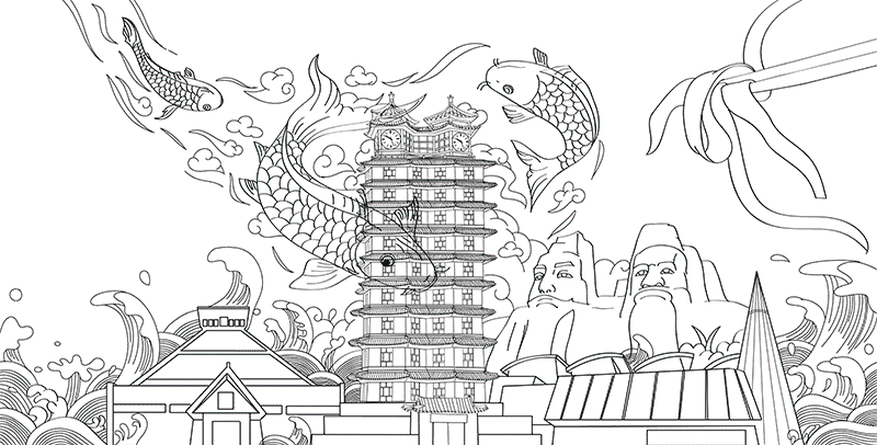 小z的旅城——郑州|插画|商业插画|喵喵女侠 - 原创作品 - 站酷