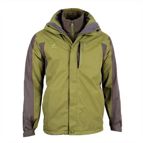 cantorp肯拓普骆驼户外冲锋衣抓绒两件套 男冲锋衣e73212 果绿 s