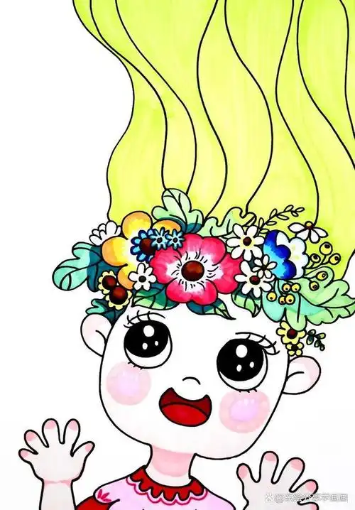 儿童画教程少儿卡通美术教案美丽的春姑娘