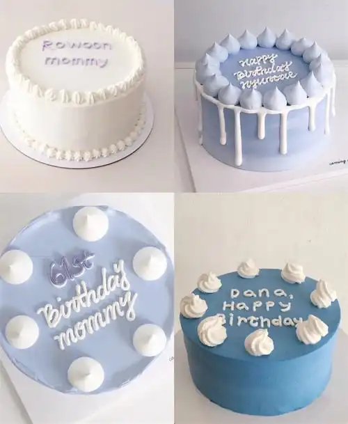 简约风格生日蛋糕ins风手工韩式创意网红手绘北京市同城配送