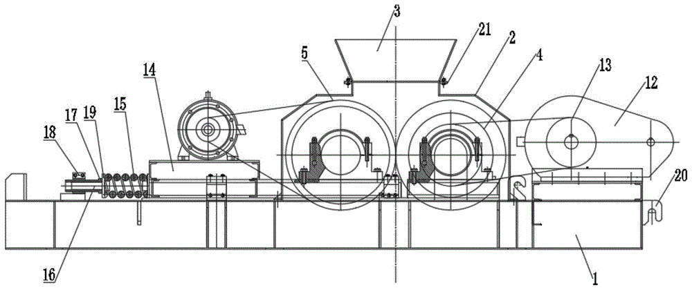 背景技术:对辊破碎机,是一种矿山机械,又叫做双辊式破碎机,主要用于