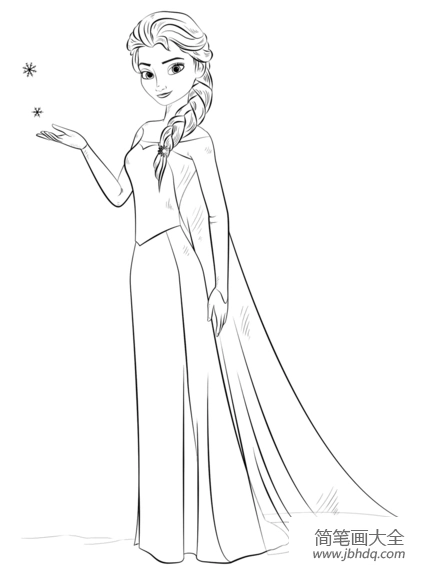 如何画冰雪奇缘艾莎公主