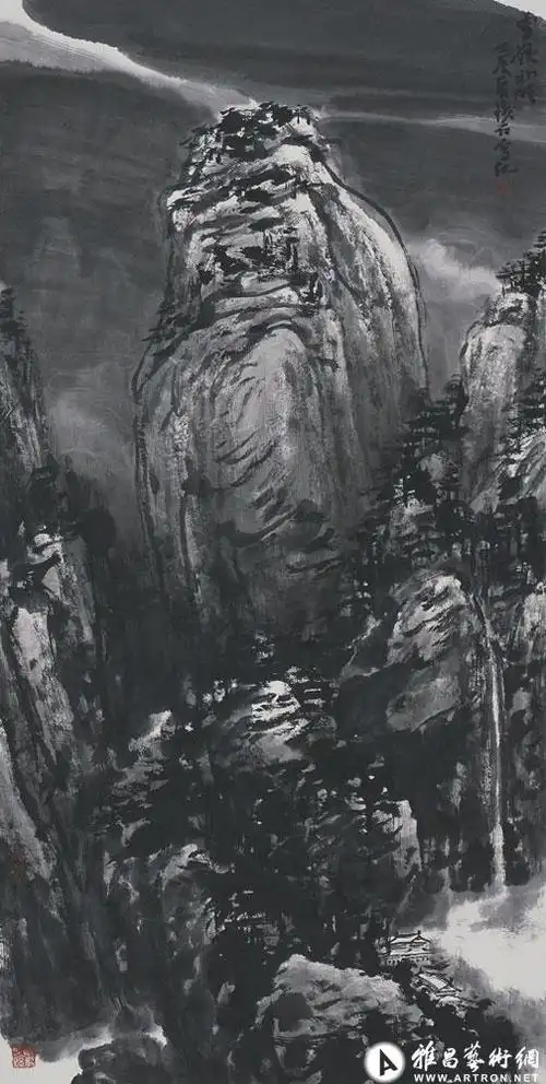 雪岭初晴_山水作品在线展_吴悦石作品展_吴悦石在线作品_吴悦石官方