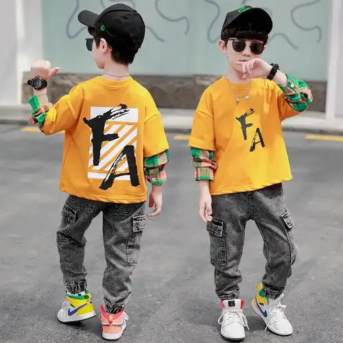 童装男童春装套装2021新款洋气帅气儿童男孩套装