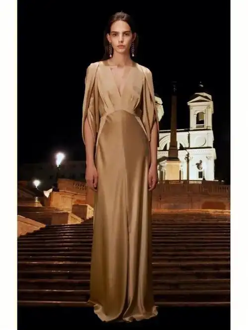 时尚丝绸礼服连衣裙