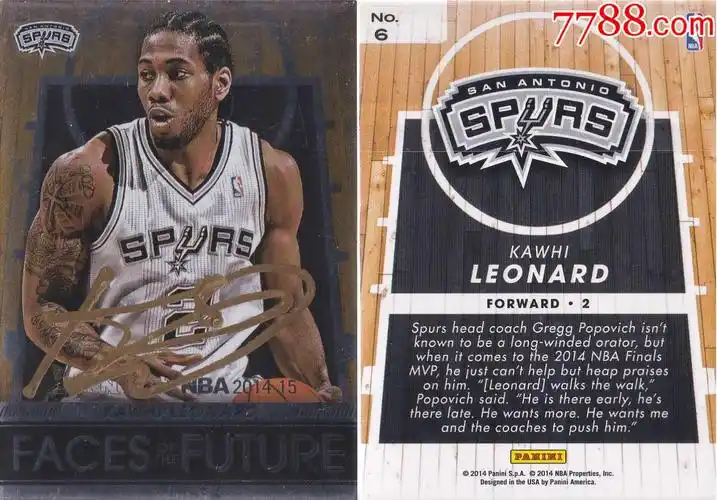 美国nba官方正品a科怀伦纳德亲笔签名送礼佳品生日礼物珍藏