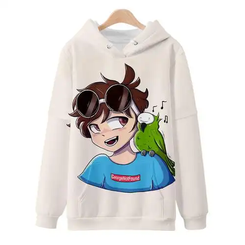 一件代发 新款george notfound周边假两件带帽卫衣儿童卫衣秋帽衫