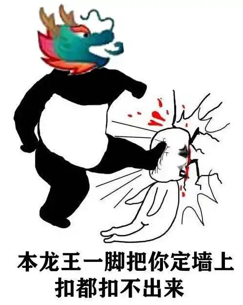 本龙王一脚把你定墙上,扣都扣不出来表情包 - 日常表情包