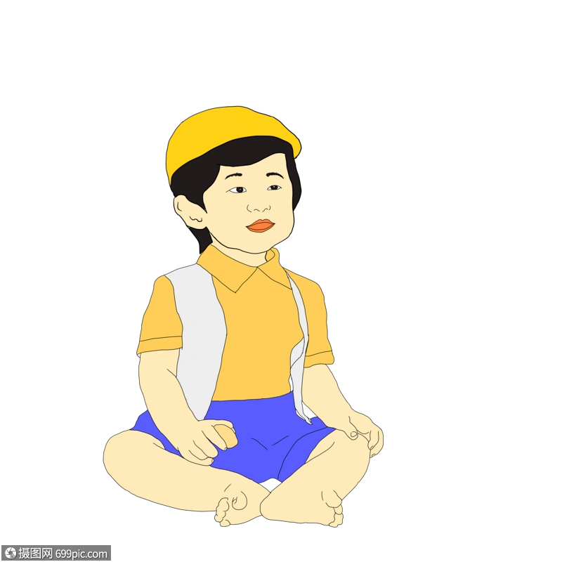 机灵的小男孩小学生q版人物