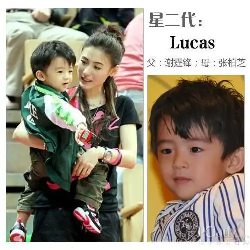 张柏芝一家四口被偶遇小儿子首次露正脸模样和二哥谢振南相似