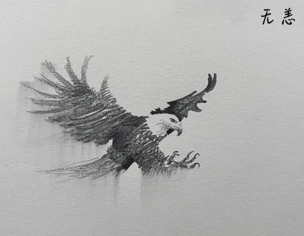 第一次画老鹰,献丑了#绘画#速写#老鹰 #鹰#帅 - 抖音