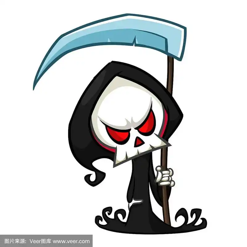 可爱的卡通死神.万圣节的矢量图