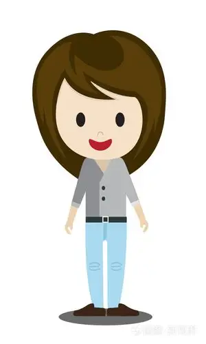 年轻人的时尚休闲服装的可爱的卡通插图