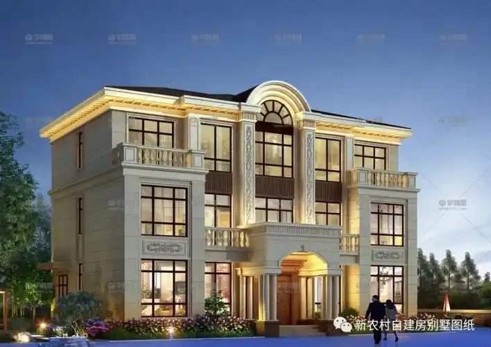豪华富贵的三层法式别墅,浪漫且优雅,建在农村你不亏!