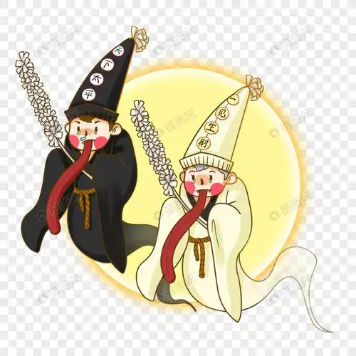 黑白无常的q版人物画像