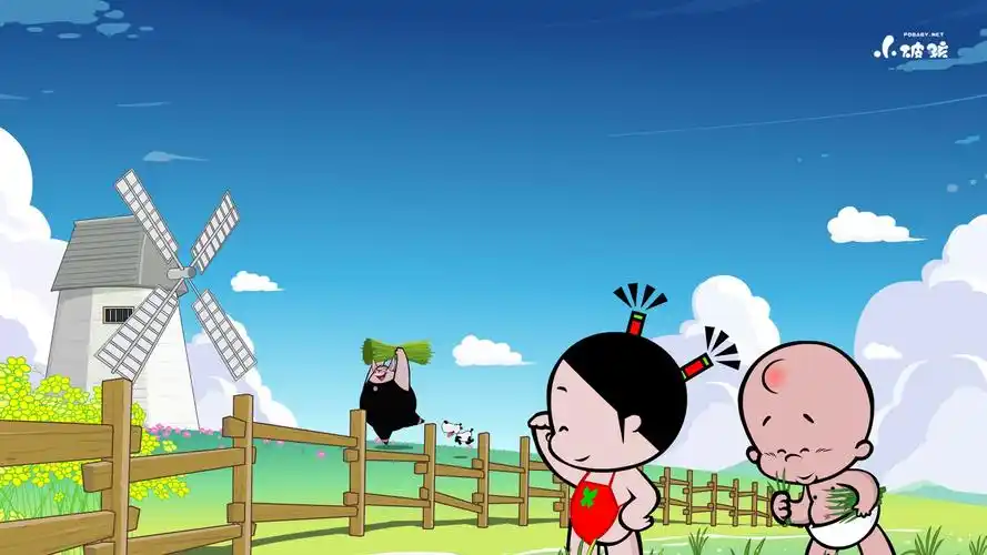 小破孩卡通可爱宽屏桌面壁纸高清大图预览1920x1080_卡通动漫下载_美