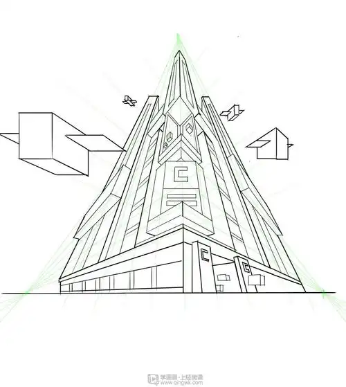 《临摹三点透视方块—美术基础三点透视的练习》by rh-12-224夜