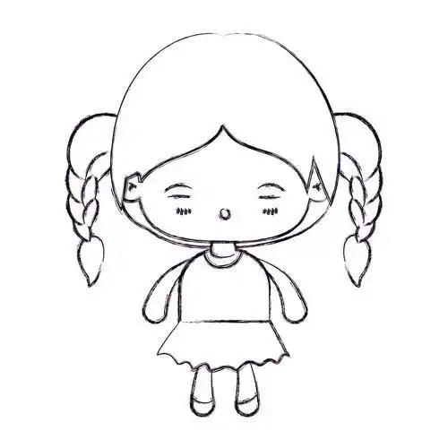 女孩头发辫子简笔画