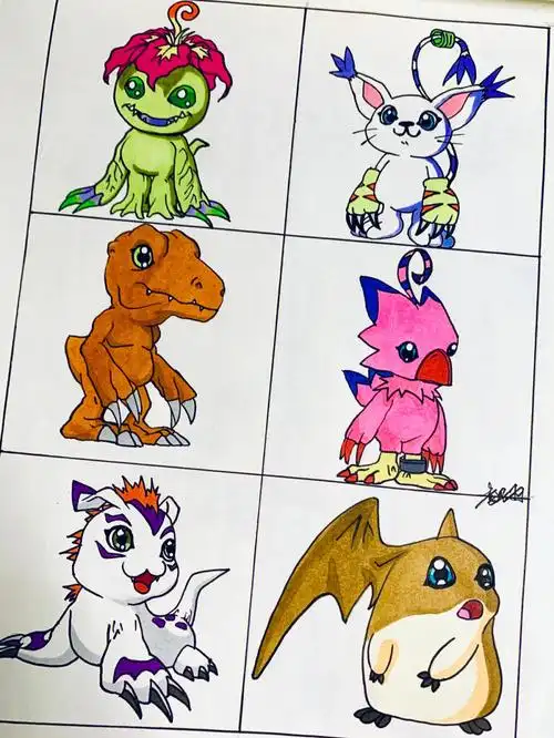 每日一画今日马克笔绘画数码宝贝