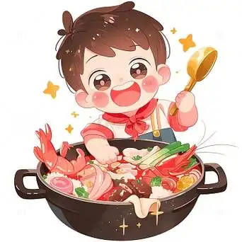 卡通风格正在吃饭的男孩素材