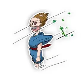 刮大风夸张的面部表情大风吹卡通