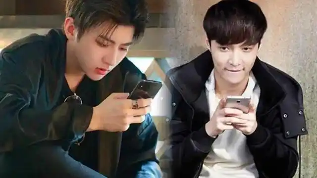 小鲜肉玩手机 蔡徐坤霸气张艺兴调皮