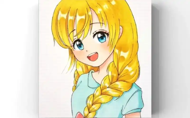 麻花辫的上色方法,马克笔动漫手绘,二次元原创人物