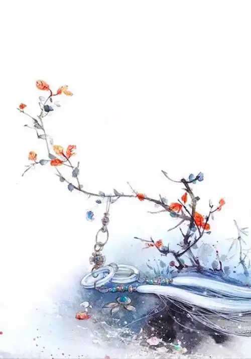 清新水彩画 手绘 意境 清新淡雅 唯美插画