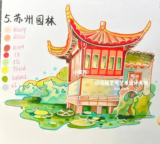 马克笔手绘超实用传统国风建筑元素