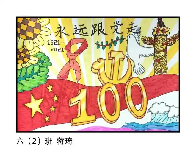 向党致敬儿童绘画作品