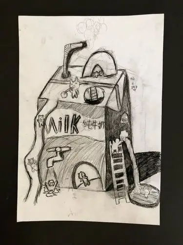 春季趣味素描班第十五课(牛奶盒的联想)