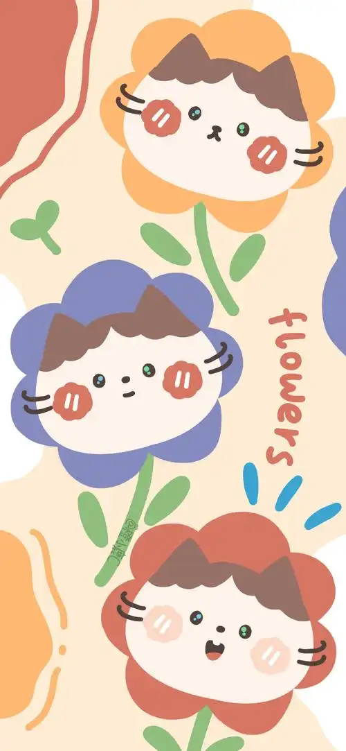 橙小鹿c渐变纯色/手绘壁纸/聊天背景/小清新ins/油画插画/锁屏壁