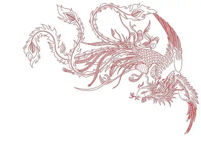 带刀山羊从zhu丶转采于2021-01-27 18:58:56凤凰来仪插画 白描 线描