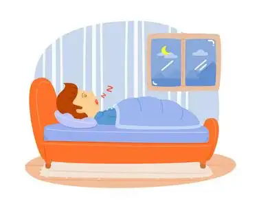 在卧室的床上睡觉的人照片