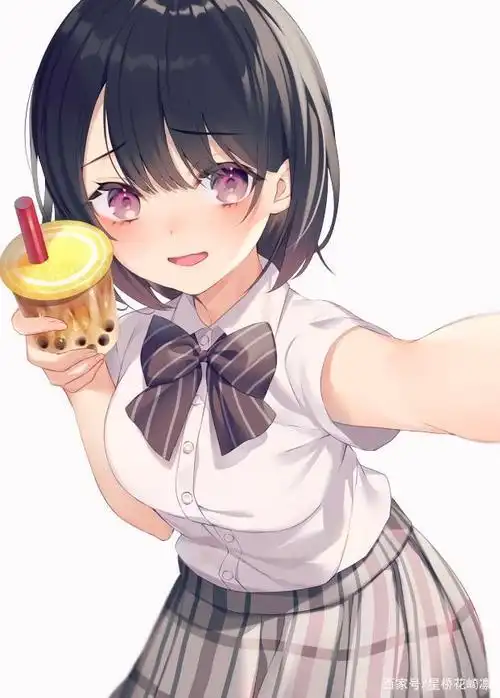 出单:拿奶茶的动漫少女