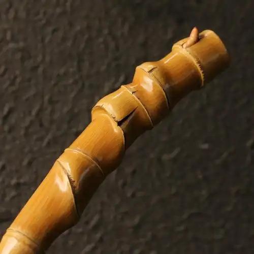 精品一物一拍纯手工制作天然异形多节实心竹手杖竹拐杖精磨竹把件
