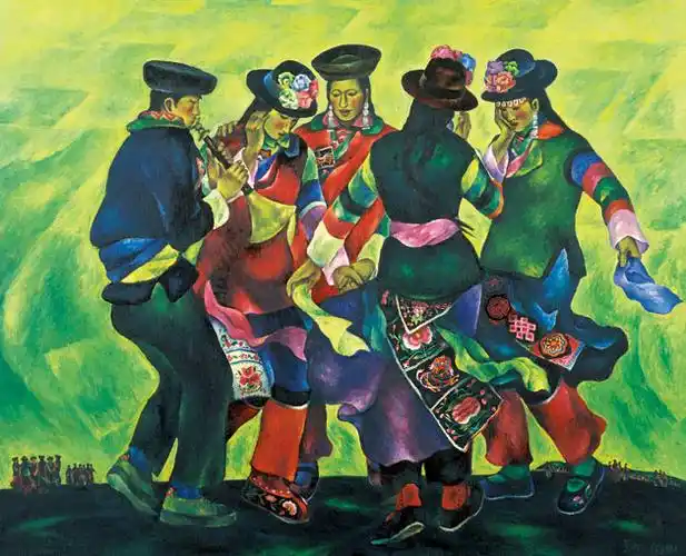 用经典的红色绘画来纪念建党95周年