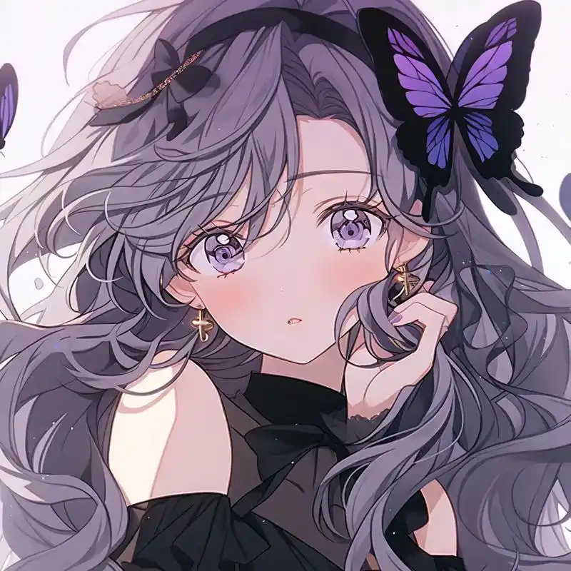 动漫女头.梦幻紫色头像和夏天更配 #动漫女头 #女生头像 # - 抖音