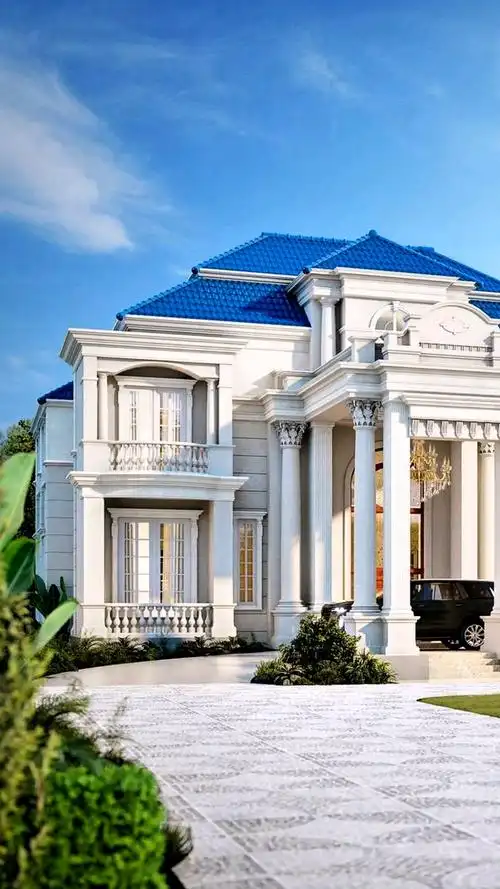 法式风格别墅外观效果图定制加工制作生产