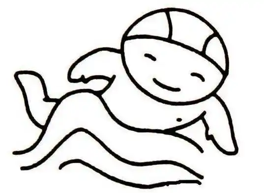 游泳简笔画儿童画 游泳简笔画儿童画玩水的简笔画
