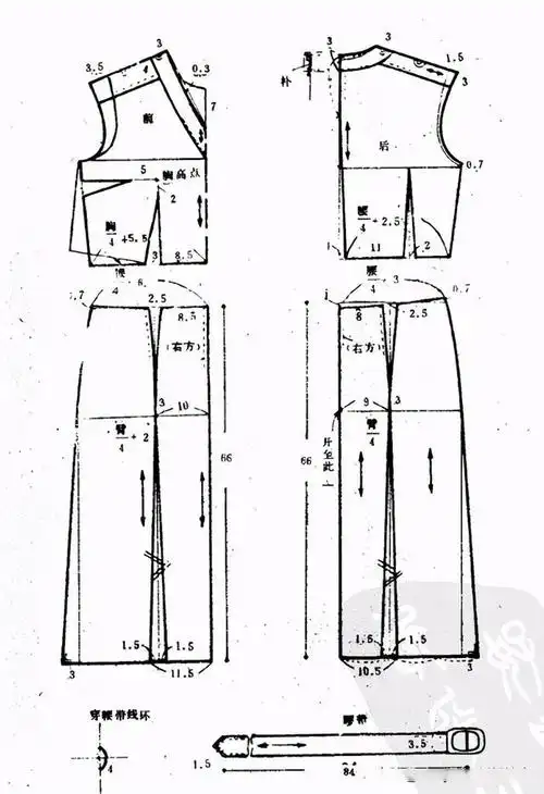 流行裙装裁剪333款之鸡心领无袖连衣裙裁剪制版纸样14