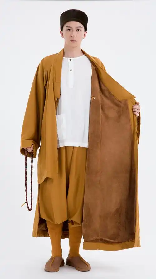 觉牌僧服冬季绒棉袄长褂僧袍大褂僧衣出家僧人和尚服保暖小褂