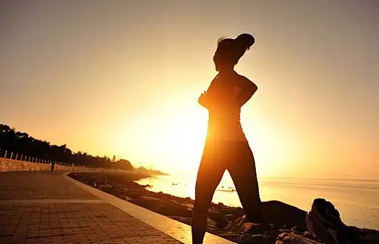 女人,跑,树林,小路,年轻,健身