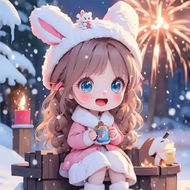 呆萌可爱冬季女生头像#q版小人也太萌了 #萌娃漫画头像 #卡 - 抖音