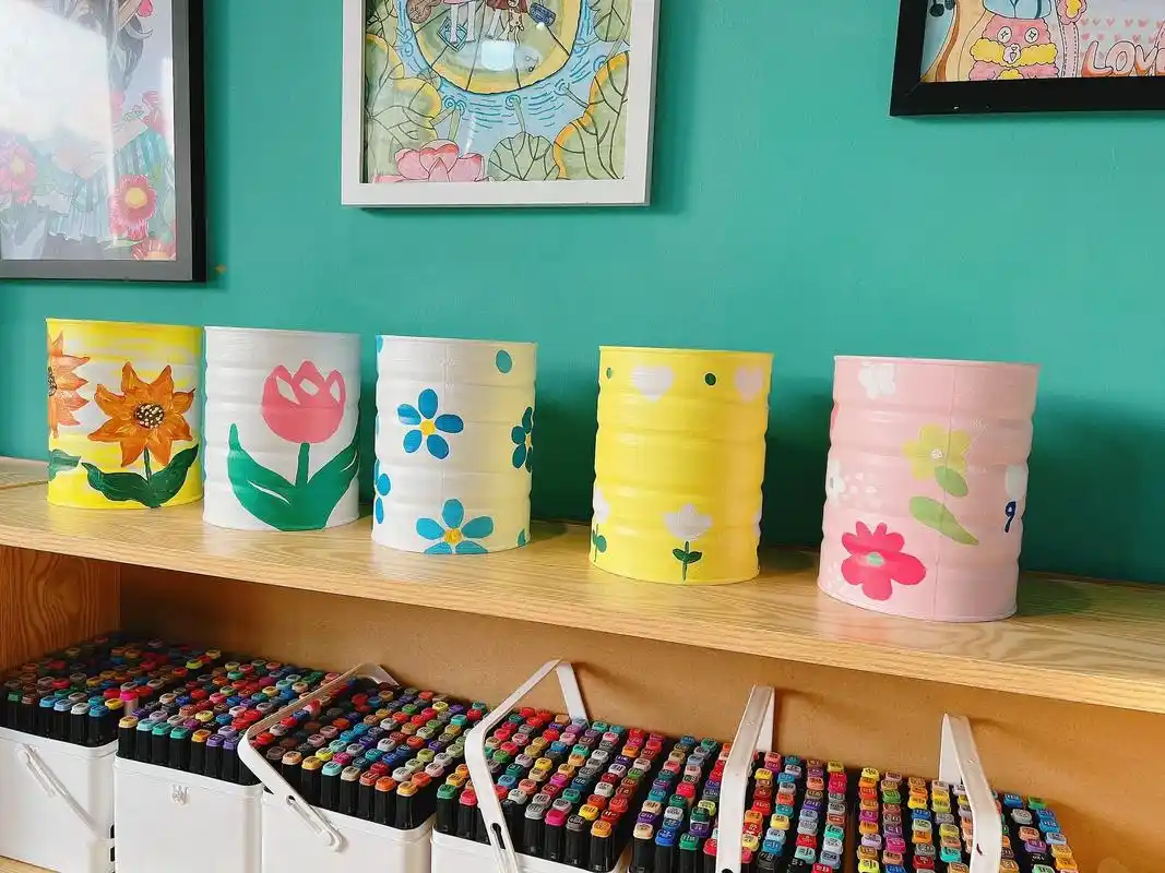 旧物改造之奶粉罐diy花盆or 笔筒(瑞幸春日配色太美啦～) - 抖音