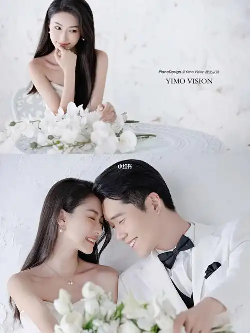 简约大气的室内韩系婚纱照素人也能轻松get