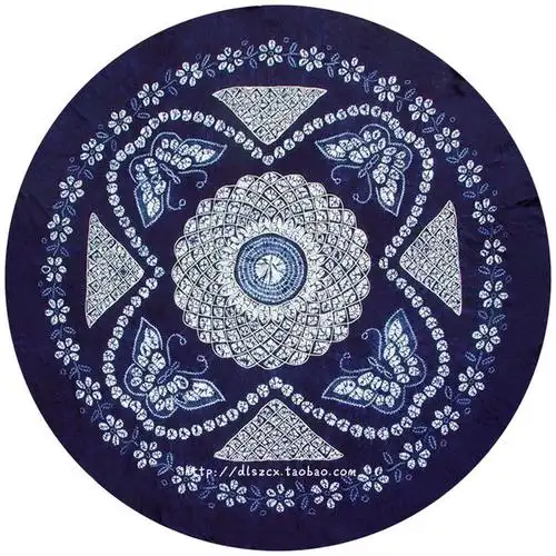 [四件包邮]云南民族特色餐馆桌布 白族扎染大圆桌布 蝴蝶 直径2米