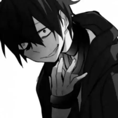 颓废丧男头动漫黑白 孤独又去找了谁-黑白头像